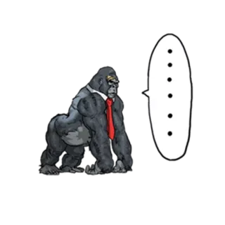 🐵 6f38aef7 大猩猩, 动物, 西装, 领带, 对话气泡, 漫画 whatsapp sticker