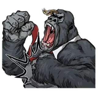 😤 fcf5ec35 大猩猩, 生气, 拳头, 卡通, 动物, 猿 whatsapp sticker