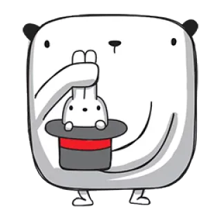 🐰 0a0fe4a9 Hoạt hình, Động vật, Phép thuật, Thỏ, Mũ, Dễ thương telegram sticker