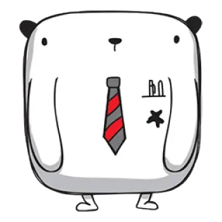 😎 32938f0a gấu, văn phòng, cà vạt, dễ thương, hoạt hình, động vật telegram sticker