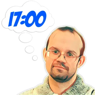 🕔 da951897 17:00 người đàn ông, suy nghĩ, thời gian, đồng hồ telegram sticker