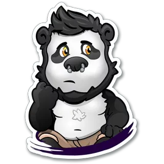 😕 81f5d3e2 Panda, Anthropomorph, Bär, Cartoon, Aufkleber telegram sticker