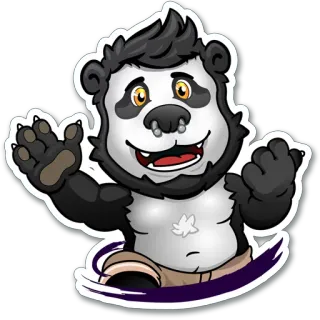 ☺️ 965ad921 Cartoon, Panda, Tier, Sticker, Anthropomorph, Bär, Säugetier telegram sticker