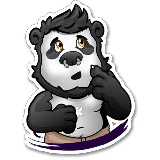 🤔 9d66ef68 Panda, Cartoon, Sticker, Säugetier, Tier telegram sticker