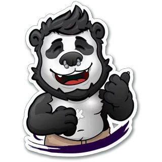 😀 a407855d Cartoon, Tier, Figur, Beleidende Geste, Anthropomorph, Panda telegram sticker