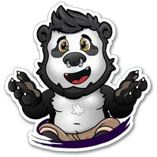 😳 e673238a Panda, Cartoon, Tier, Bär, Süß, Fell telegram sticker