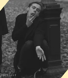 〽️ 1b5f8fcc @clicrf mężczyzna, portret, osoba, model, czarno białe telegram sticker