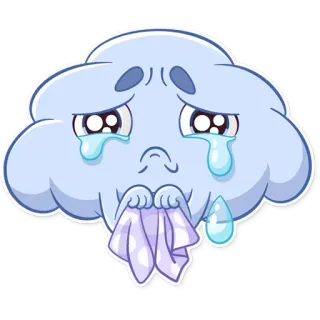 💧 9d586bed 云, 伤心, 哭泣, 表情符号, 天气, 眼泪 telegram sticker