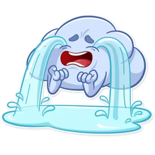 🌧 da4ef0f8 云, 哭泣, 悲伤, 天气, 眼泪, 情绪化, 卡通 telegram sticker