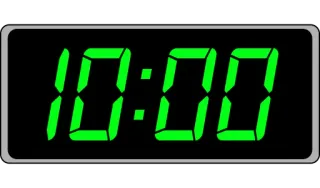 📟 26a7a085 10:00 時間, デジタル時計, 時計, 緑, 数字 telegram sticker