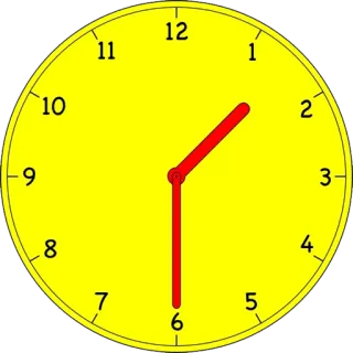 🕜 3363514b 時計, 時間, 黄色, 赤, アナログ, 数字 telegram sticker