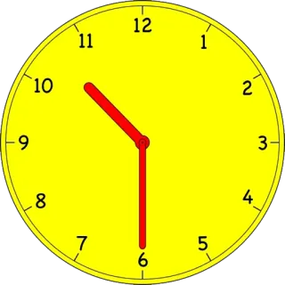 🕥 5d229a0f 時計, 時間, 黄色, 赤, アナログ telegram sticker