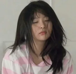 💘 410c3197 Frau, Mädchen, Person, Porträt, verschlafen, Gesicht telegram sticker