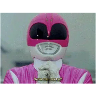 🙆 02b74946 Seria meu sonho? ピンクレンジャー, パワーレンジャー, ヘルメット, 夢 telegram sticker