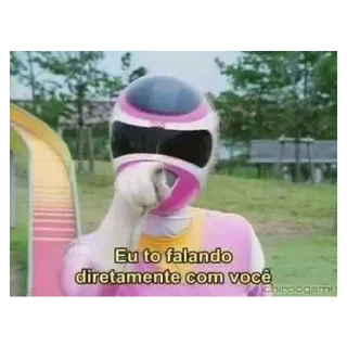 👉 e26e406f Eu to falando diretamente com você パワーレンジャー, 指差し, あなた, メッセージ, ポルトガル語 telegram sticker