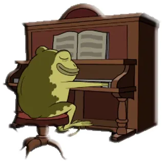 🎹 57e20706 frog, piano, music, cartoon, animal telegram sticker