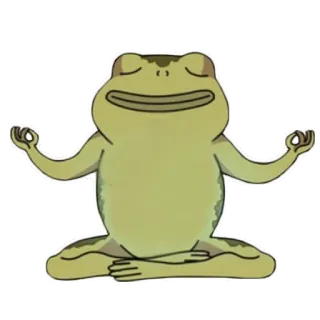 ☯ eeef8d63 frog, meditation, peace, yoga, zen, animal, cartoon telegram sticker
