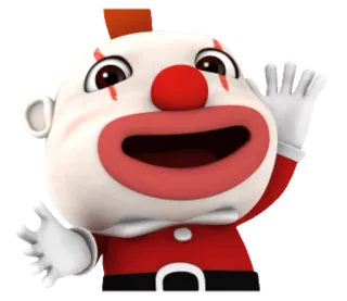 😃 046842fa ピエロ, キャラクター, 漫画, かわいい, 手を振る, 挨拶 telegram sticker