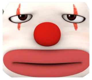 😏 766253e0 ピエロ, 面白い, 悲しい, 顔, 絵文字, 赤い鼻 telegram sticker