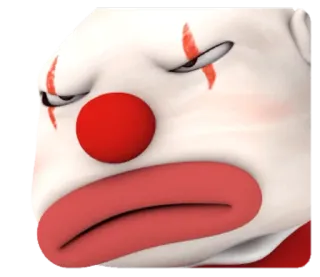 😡 4a08c962 clown, verdrietig, make-up, gezicht, rode neus, clown gezicht telegram sticker
