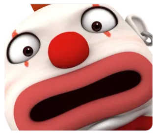 😱 e26e110b clown, griezelig, eng, gezicht, uitdrukking, angst telegram sticker