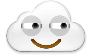 😊 811fd35e 雲, 絵文字, 天気, ニヤリ, 面白い, 可愛い whatsapp sticker