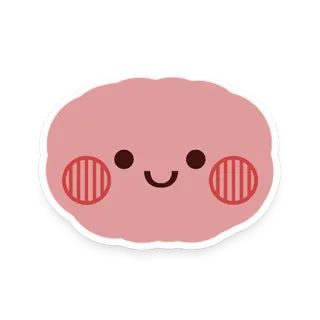 ☺️ 419a9a1e brain, kawaii, cute, pink, organ, anatomy telegram sticker