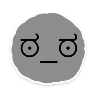 🙄 fcf24250 emoji, gray blob, cartoon, mood, expression, face telegram sticker