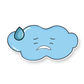 😓 00c4464c облако, грустный, дождь, погода, мультфильм, милый, эмодзи whatsapp sticker