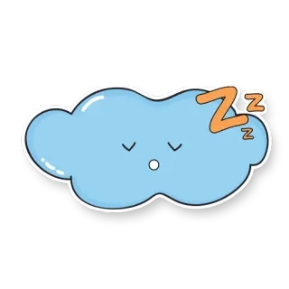 😴 3359aad1 облако, спящий, zz, сонный, мультфильм, милый, сон whatsapp sticker