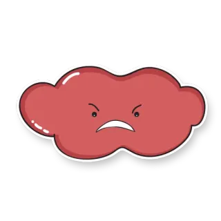 😡 d3c3e9d6 облако, злой, мультфильм, погода, ворчливый, красный, рисунок whatsapp sticker