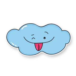 😜 f3a33cab облако, мультфильм, смешной, милый, причудливый, наклейка whatsapp sticker