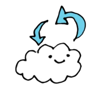 😙 5a7f8c28 云, 箭头, 可爱, 天气, 刷新 telegram sticker