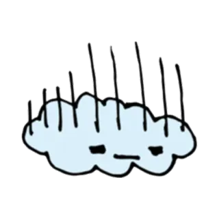 😞 cb83112b 云, 悲伤, 雨, 天气, 绘画 telegram sticker
