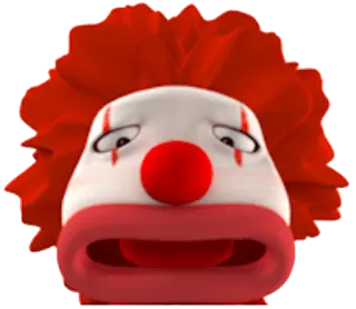 😟 216113b8 badut, sedih, merah, hidung, wajah, topeng telegram sticker