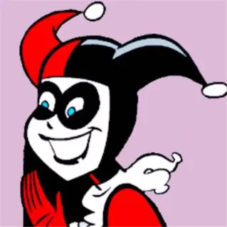 🦇 3c429e86 Harley Quinn Harley Quinn, DC Comics, villain, cartoon, jester, comic book telegram sticker