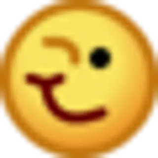 😉 37f86aab Emoji, Uśmiech, Mruganie, Żółty telegram sticker