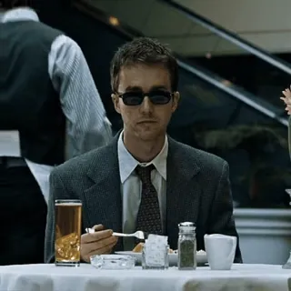 🍝 e2520b36 pria, setelan jas, makan, meja, restoran, makan malam telegram sticker