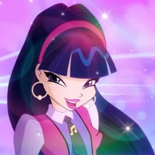 🤩 046b6323 Musa Winx Club мультфильм, аниме, Winx Club, Муза, фея, магия, блеск telegram sticker