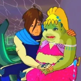 🤩 f000e27a мультфильм, анимированный, фэнтези, персонажи, объятие, уют telegram sticker