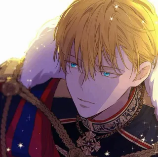 🌻 5bbfd2c2 애니메이션, 만화, 캐릭터, 잘생김, 파란 눈, 금발 머리 telegram sticker