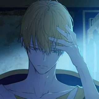 🌻 769a2dc8 애니메이션, 남자, 캐릭터, 금발 머리, 일러스트, 디지털 아트 telegram sticker