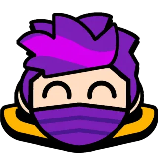 😄 07823072 autocollant, personnage, dessin animé, cheveux violets, masque telegram sticker