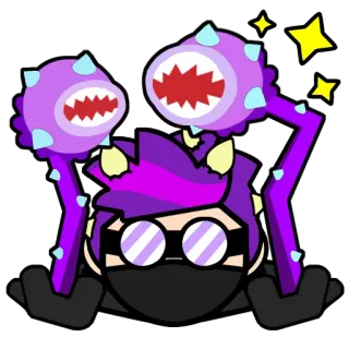 ⭐ 246045c0 autocollant, dessin animé, monstre, violet, personnage telegram sticker