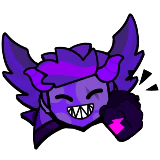 😈 420c1abf démon, monstre, dessin animé, violet, personnage telegram sticker