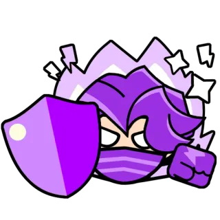 😀 5fd47148 personnage, bouclier, violet, masqué, défense, cookie telegram sticker