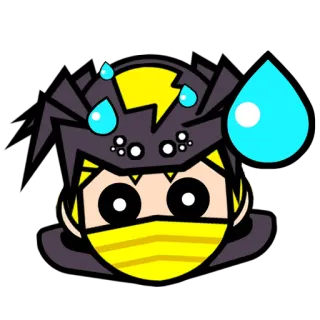 😅 73796f78 sueur, masque, inquiet, visage, avatar telegram sticker