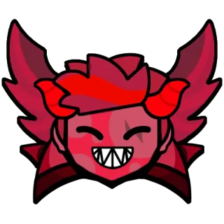 👺 969d41cf diable, démon, dessin animé, cornes, souriant, rouge telegram sticker