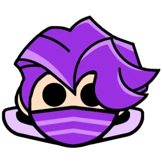 😀 9aef5826 Dessin animé, Violet, Personnage, Autocollant, Masqué telegram sticker