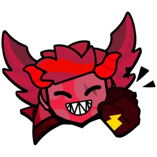 👺 a2e60136 diable, rouge, cornes, éclair, dessin animé, joyeux, mignon telegram sticker